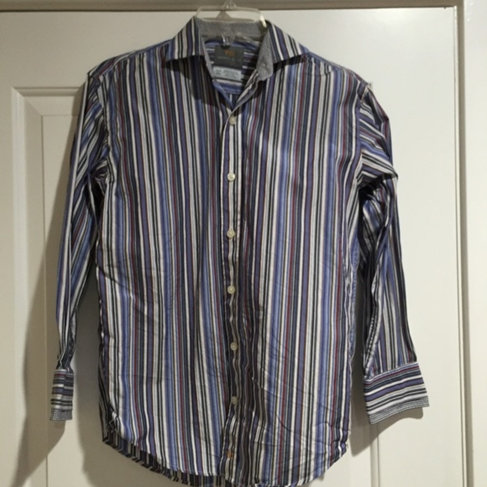 Thomas Dean Boys Dress Shirt. Size 10/12 M